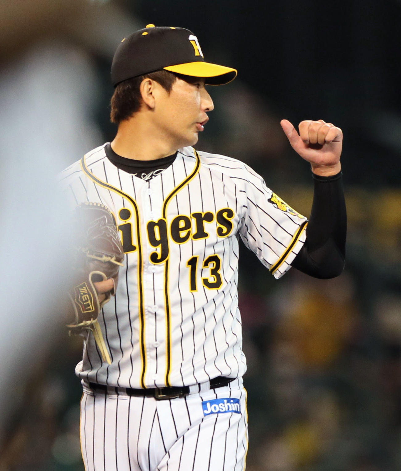 阪神対巨人　8回に登板の岩崎は3者凡退に抑える（撮影・上山淳一）