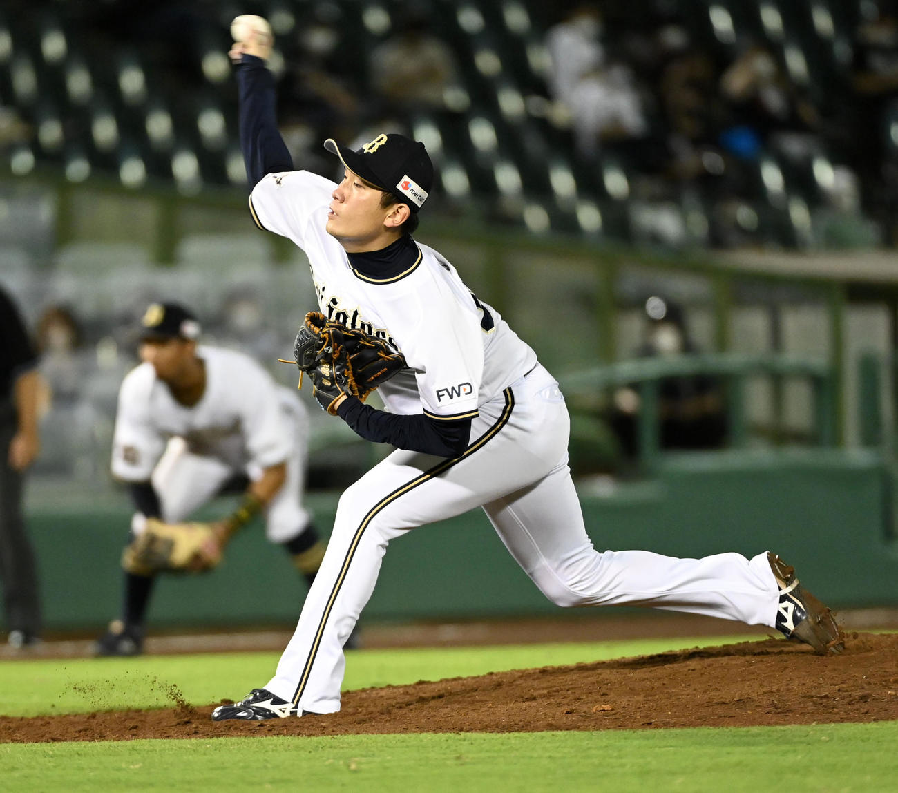 オリックス対ロッテ　オリックス2番手の吉田凌（撮影・前岡正明）