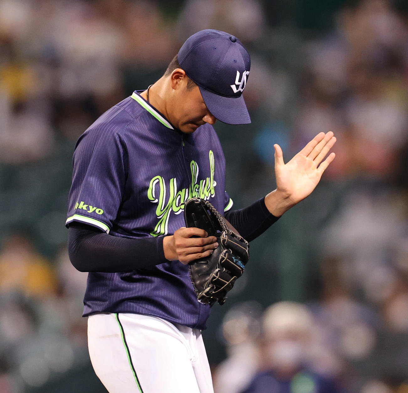 阪神対ヤクルト　7回も無失点に抑えるヤクルト奥川（撮影・清水貴仁）
