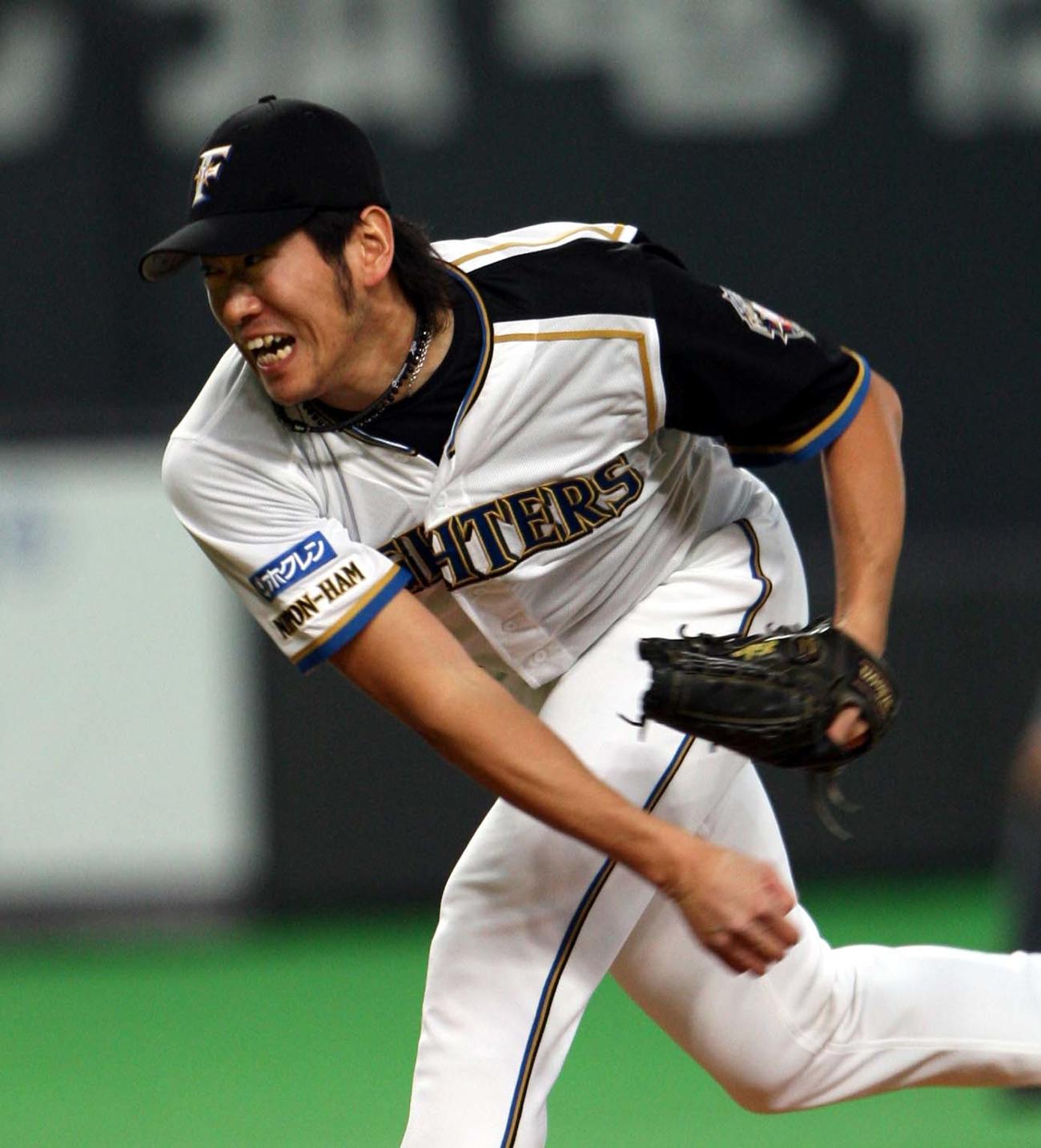 日本ハム05年～11年の「47」菊地和正（09年4月15日撮影）