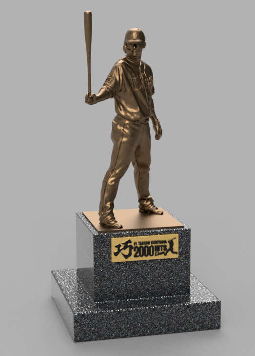 西武栗山の実寸大銅像（球団提供）