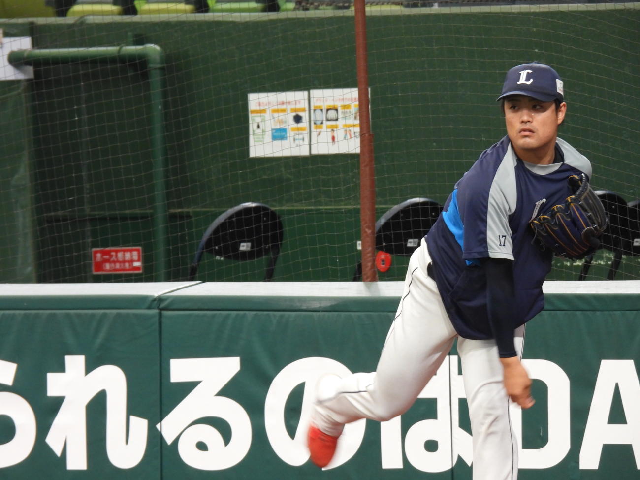先発する10日オリックス戦に向けて調整を行う西武松本（球団提供）