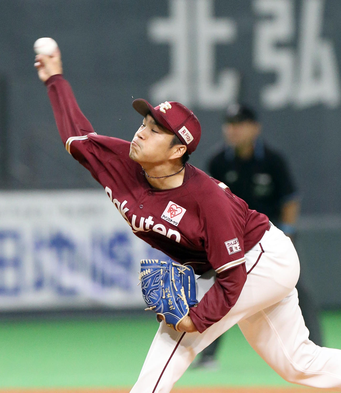 日本ハム対楽天　楽天先発の則本昂（撮影・佐藤翔太）