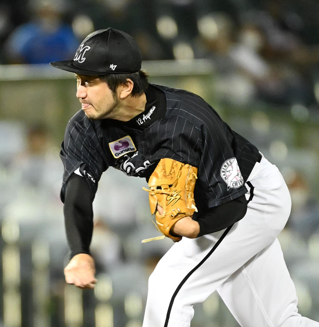 オリックス対ロッテ　ロッテ先発の石川（撮影・前岡正明）