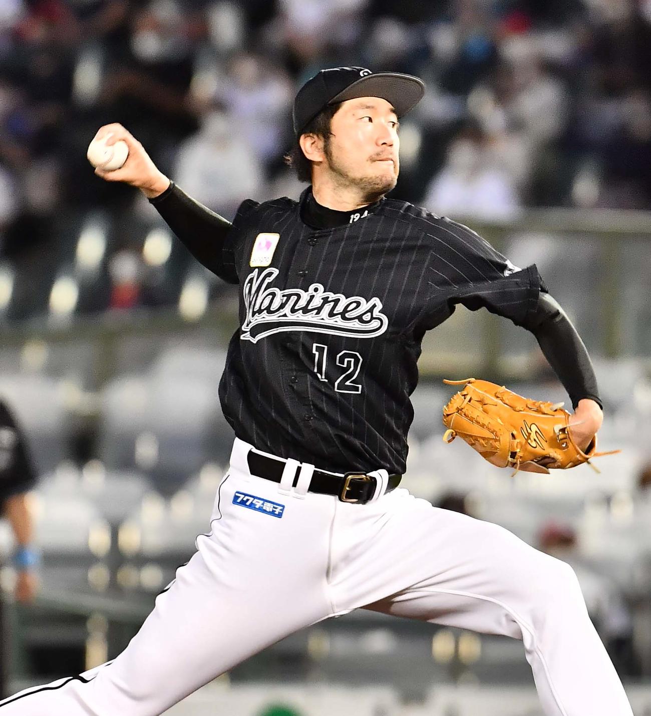 オリックス対ロッテ　ロッテ先発の石川（撮影・上田博志）