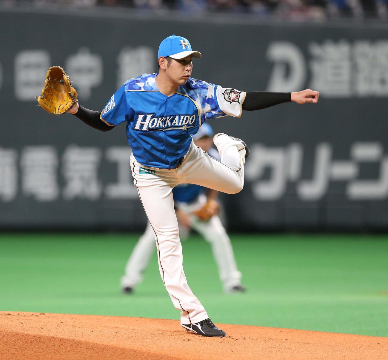 日本ハム対ソフトバンク　日本ハム先発の加藤（撮影・黒川智章）