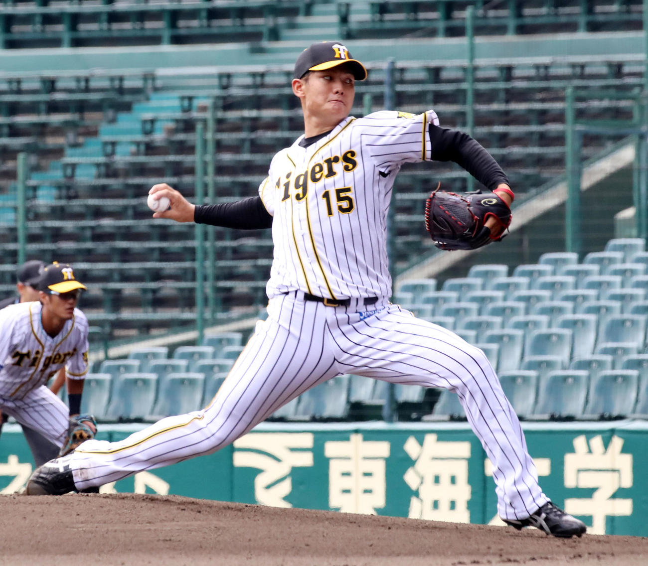 ウエスタン・リーグ阪神対広島　6勝目を挙げた西純（撮影・加藤哉）