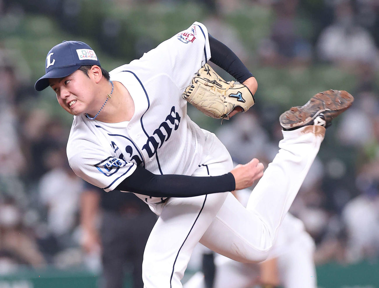 西武対オリックス　力投する西武先発の渡辺（撮影・河野匠）