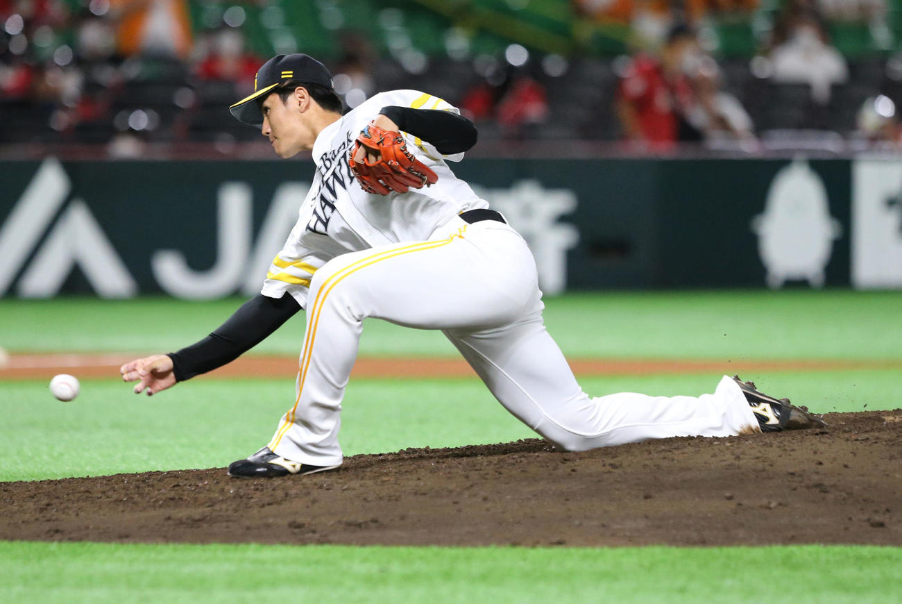 ソフトバンク高橋礼（2021年8月5日撮影）