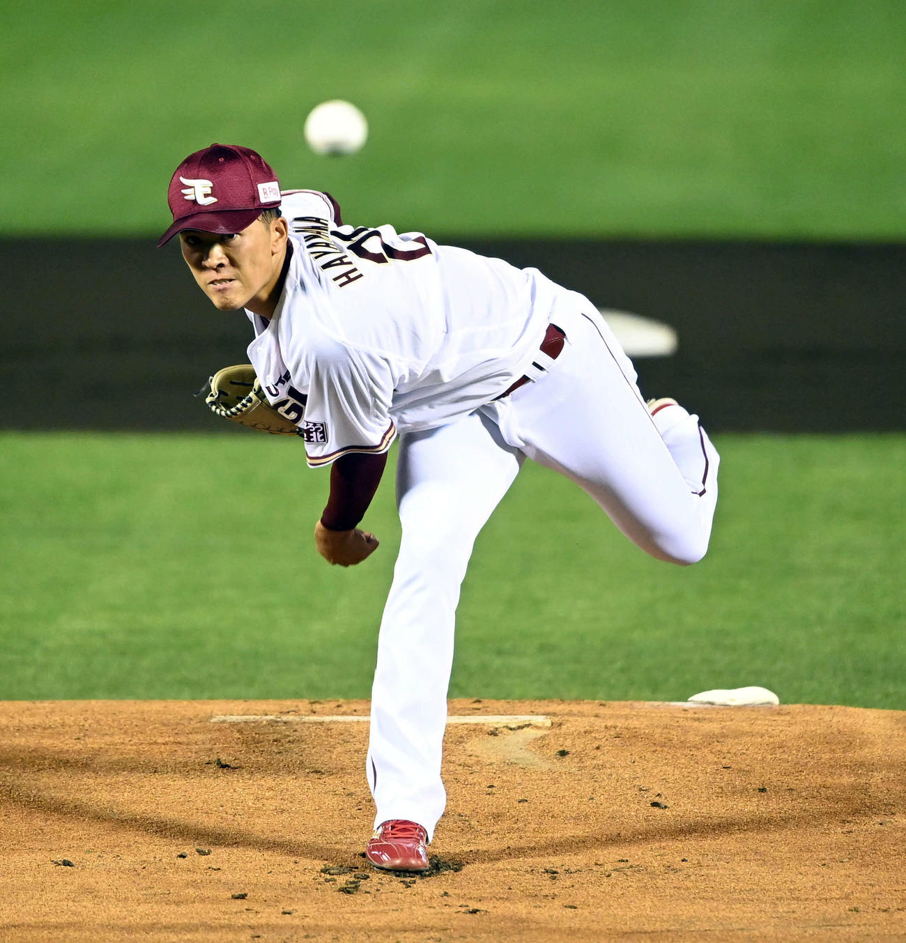 楽天対オリックス　楽天先発の早川（撮影・たえ見朱実）