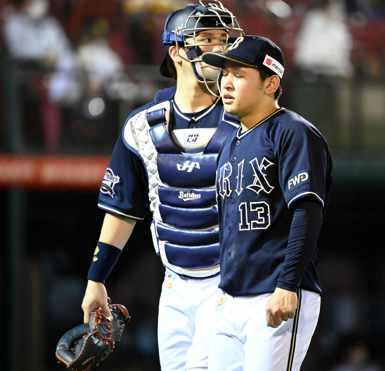 楽天対オリックス　5回に2失点したオリックス先発の宮城（撮影・たえ見朱実）