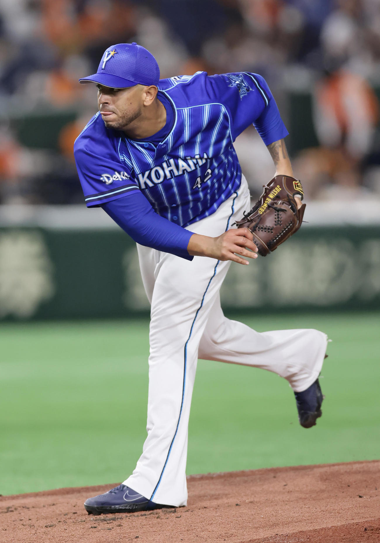 巨人対DeNA DeNA先発のロメロ（撮影・足立雅史）