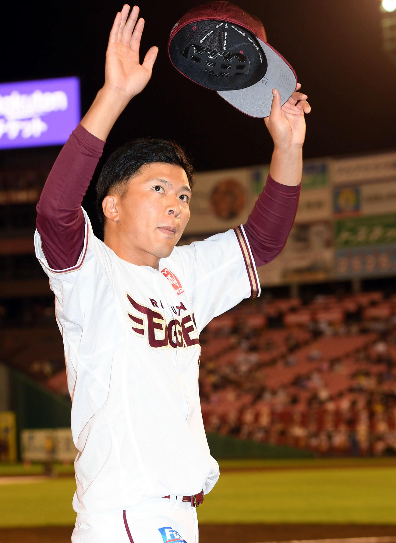 楽天対オリックス　今季8勝目を飾った楽天早川（撮影・たえ見朱実）