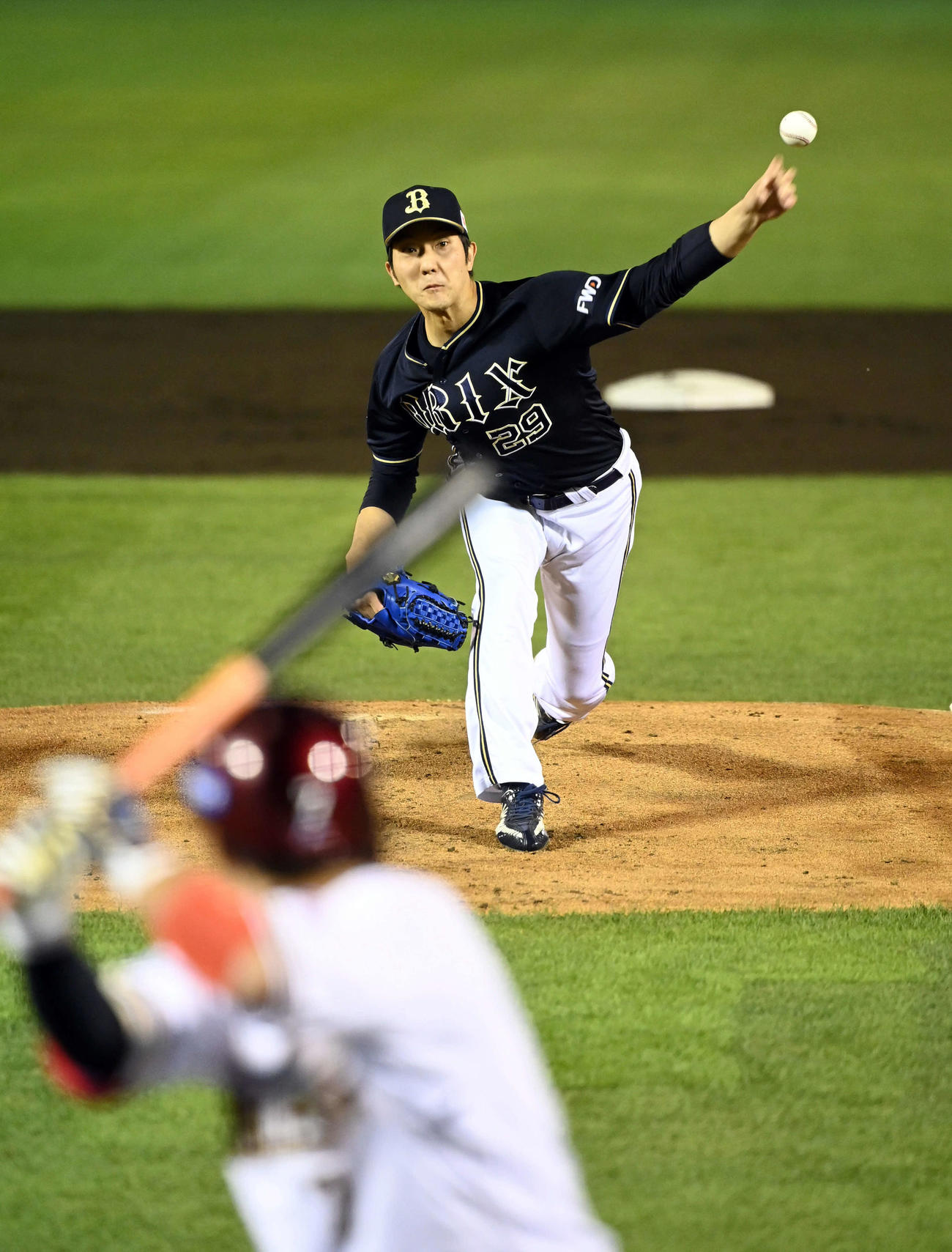 楽天対オリックス　オリックス先発の田嶋（撮影・たえ見朱実）