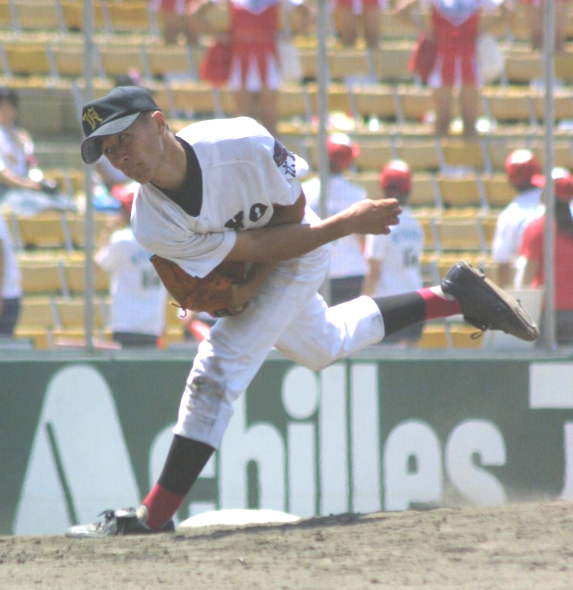 2005年の広島大会で登板する広陵藤川俊介