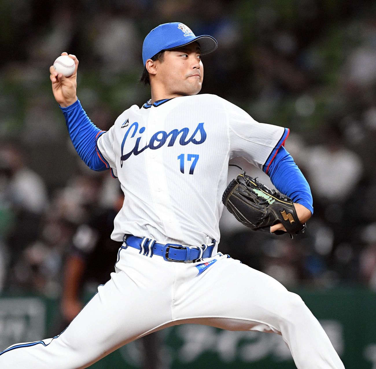 西武対日本ハム　西武先発の松本（撮影・滝沢徹郎）