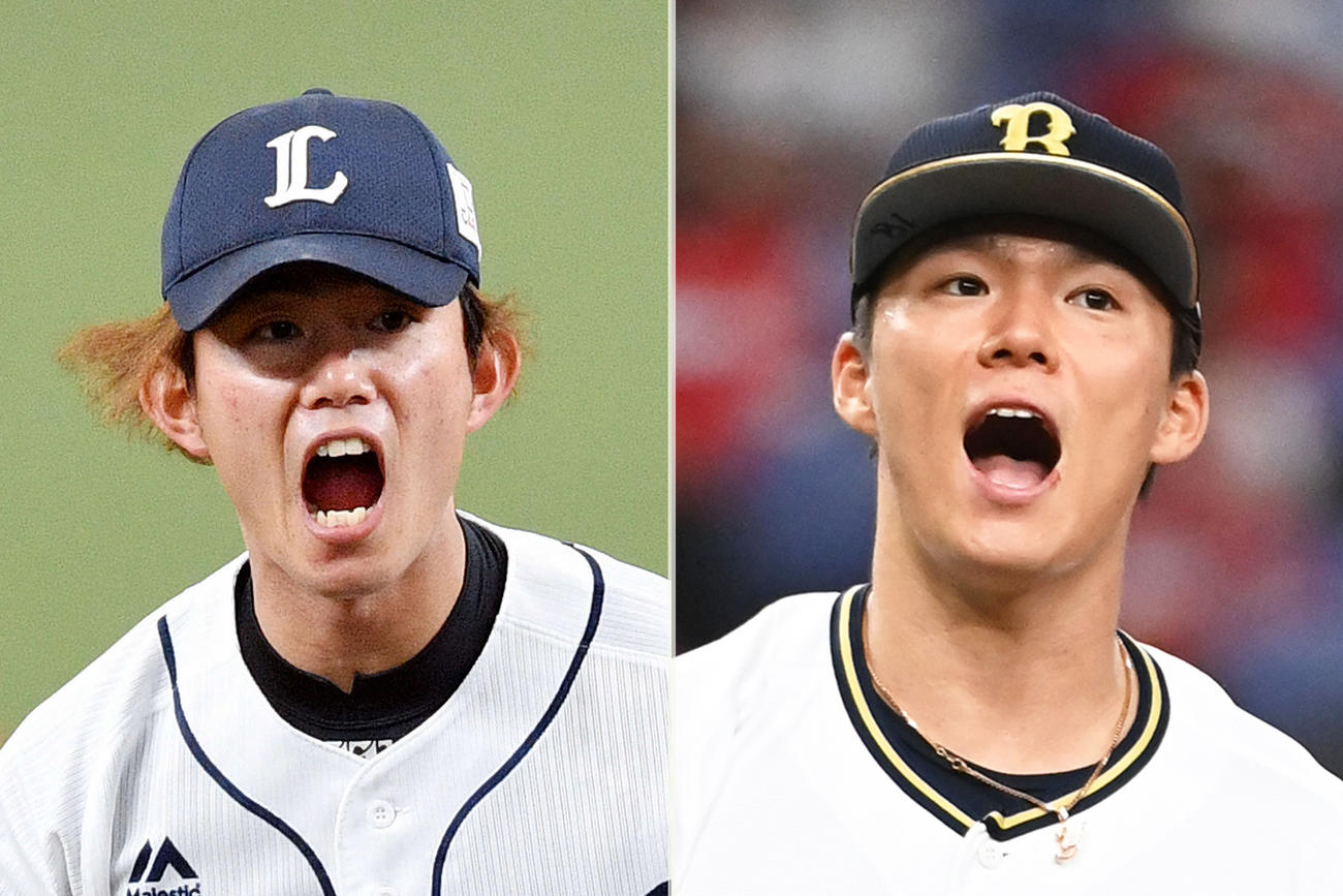 西武今井（左）とオリックス山本