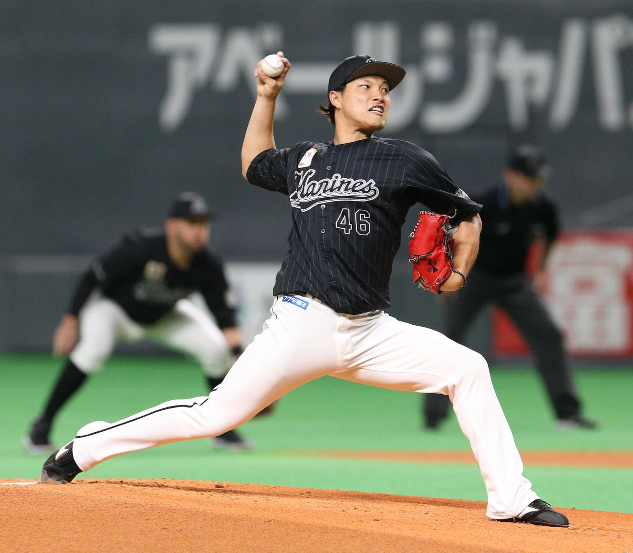 日本ハム対ロッテ　ロッテ先発の岩下（撮影・佐藤翔太）