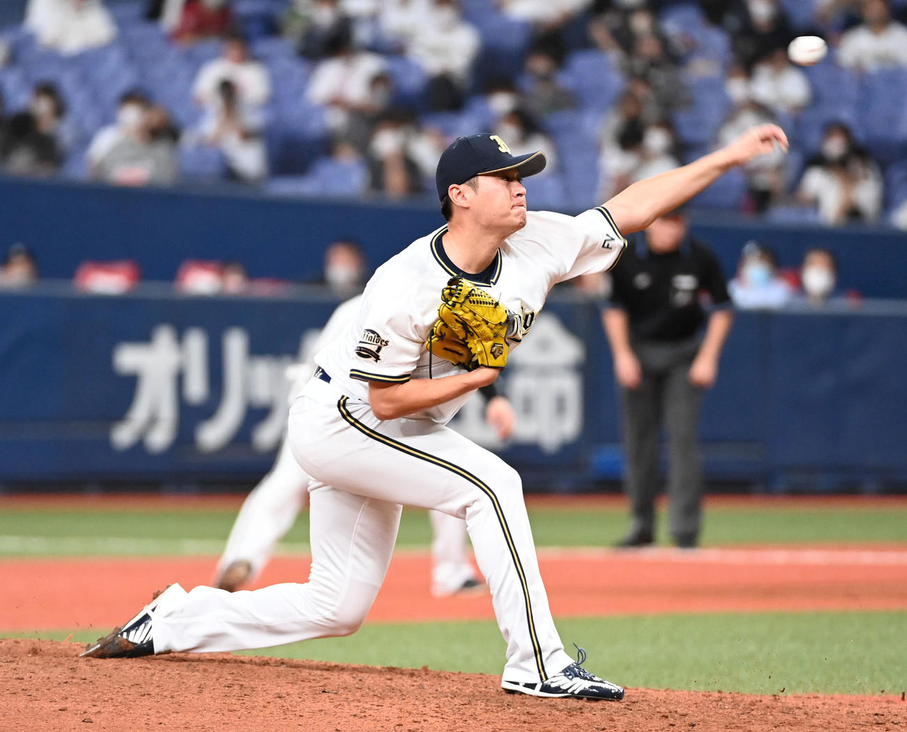 オリックス対日本ハム　オリックス4番手の山田（撮影・前岡正明）