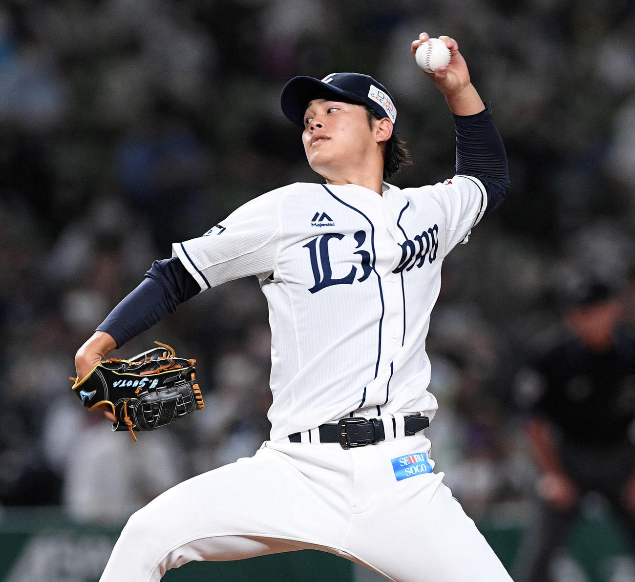 西武対楽天　西武先発の浜屋（撮影・滝沢徹郎）