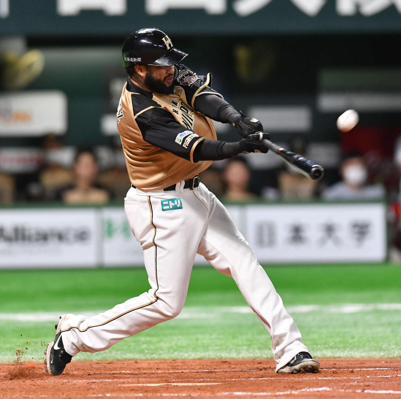 ソフトバンク対日本ハム　5回表日本ハム1死、R・ロドリゲスは先制の左越え本塁打を放つ（撮影・岩下翔太）