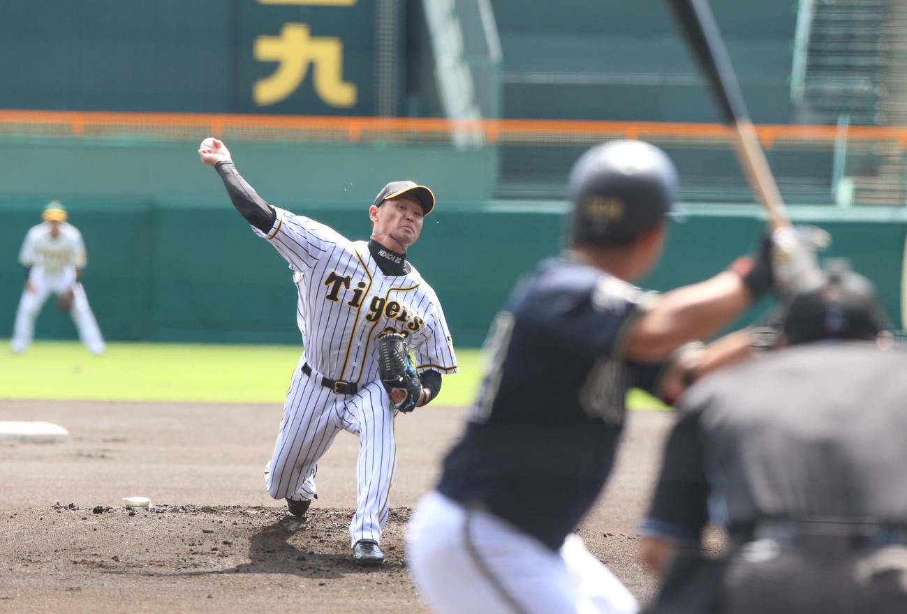 ウエスタン・リーグ阪神対オリックス　阪神先発の中田（撮影・上山淳一）