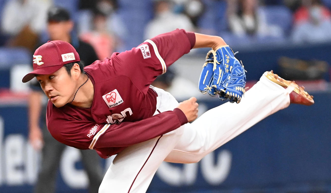 オリックス対楽天　楽天先発の則本昂（撮影・前岡正明）