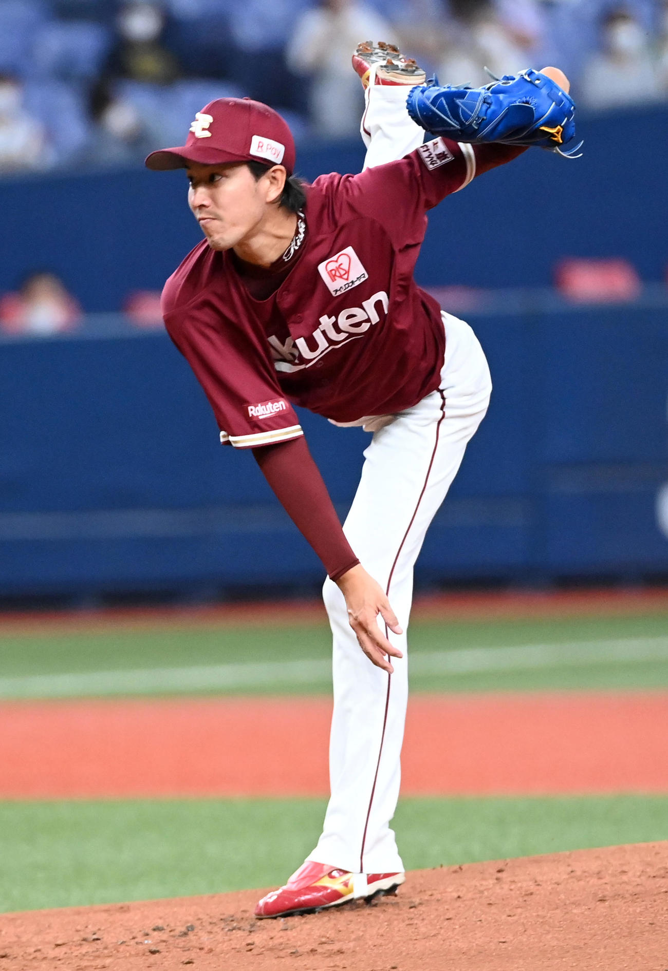 オリックス対楽天　楽天先発の岸（撮影・前岡正明）