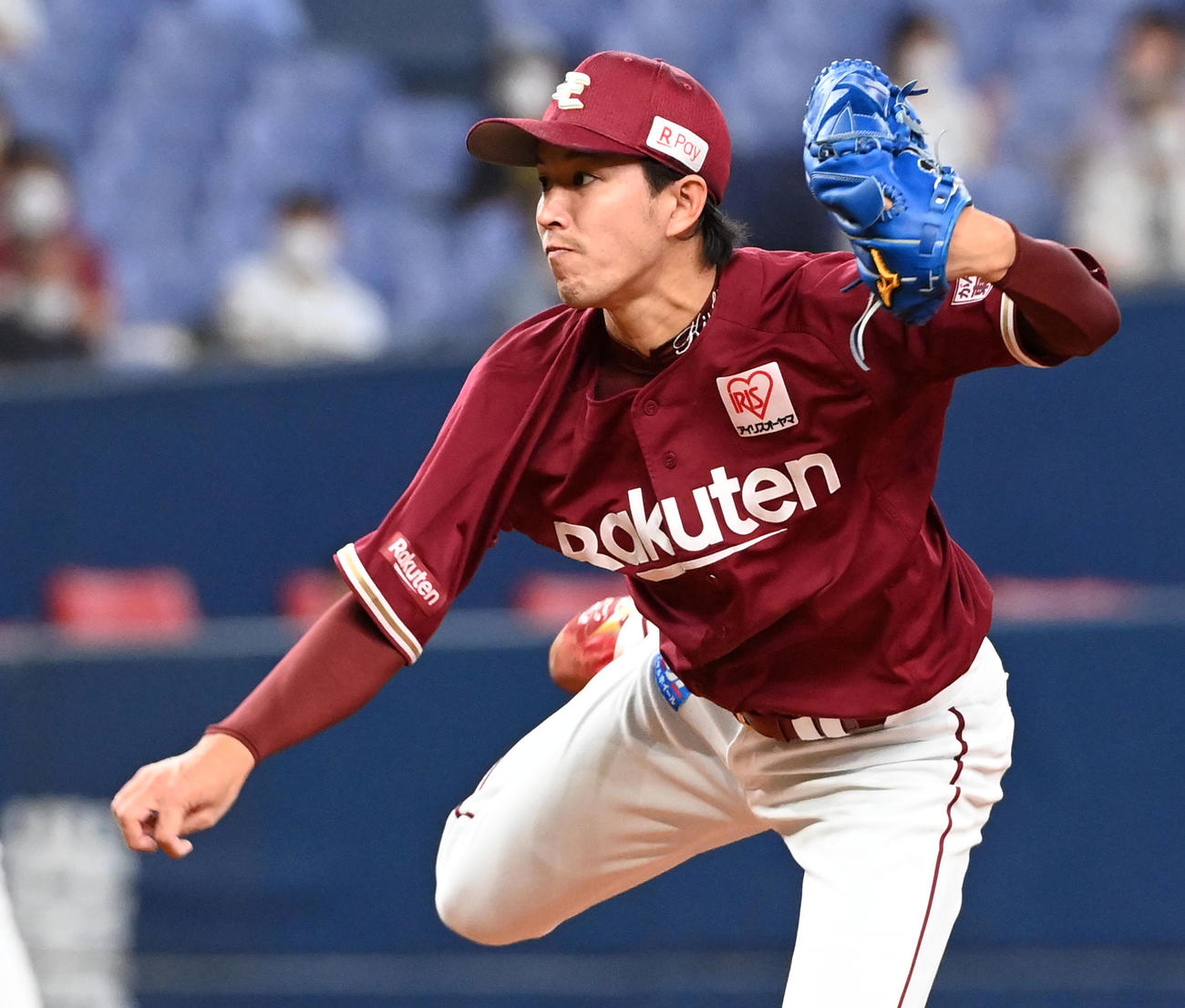 オリックス対楽天　楽天先発の岸（撮影・前岡正明）
