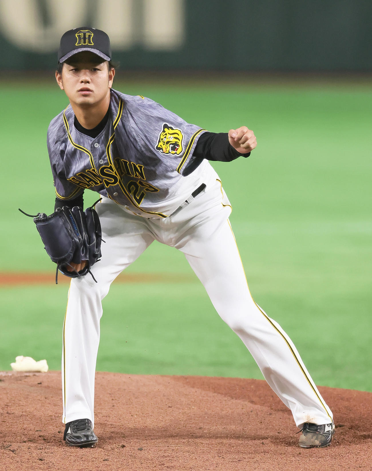 巨人対阪神　プロ初完封勝利を飾った阪神高橋（撮影・足立雅史）