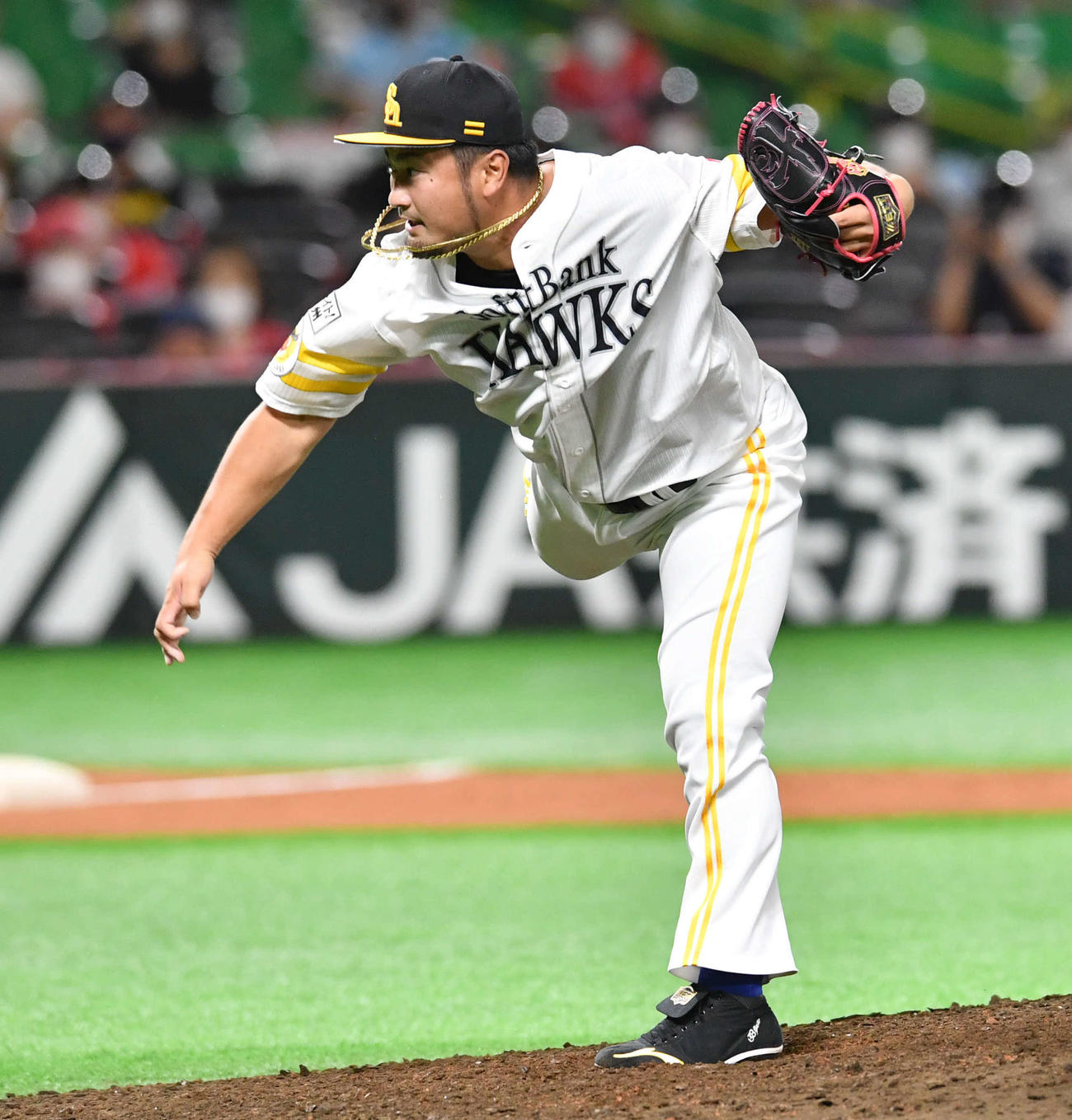 ソフトバンク対日本ハム　9回表より登板した、ソフトバンク6番手の森（撮影・岩下翔太）