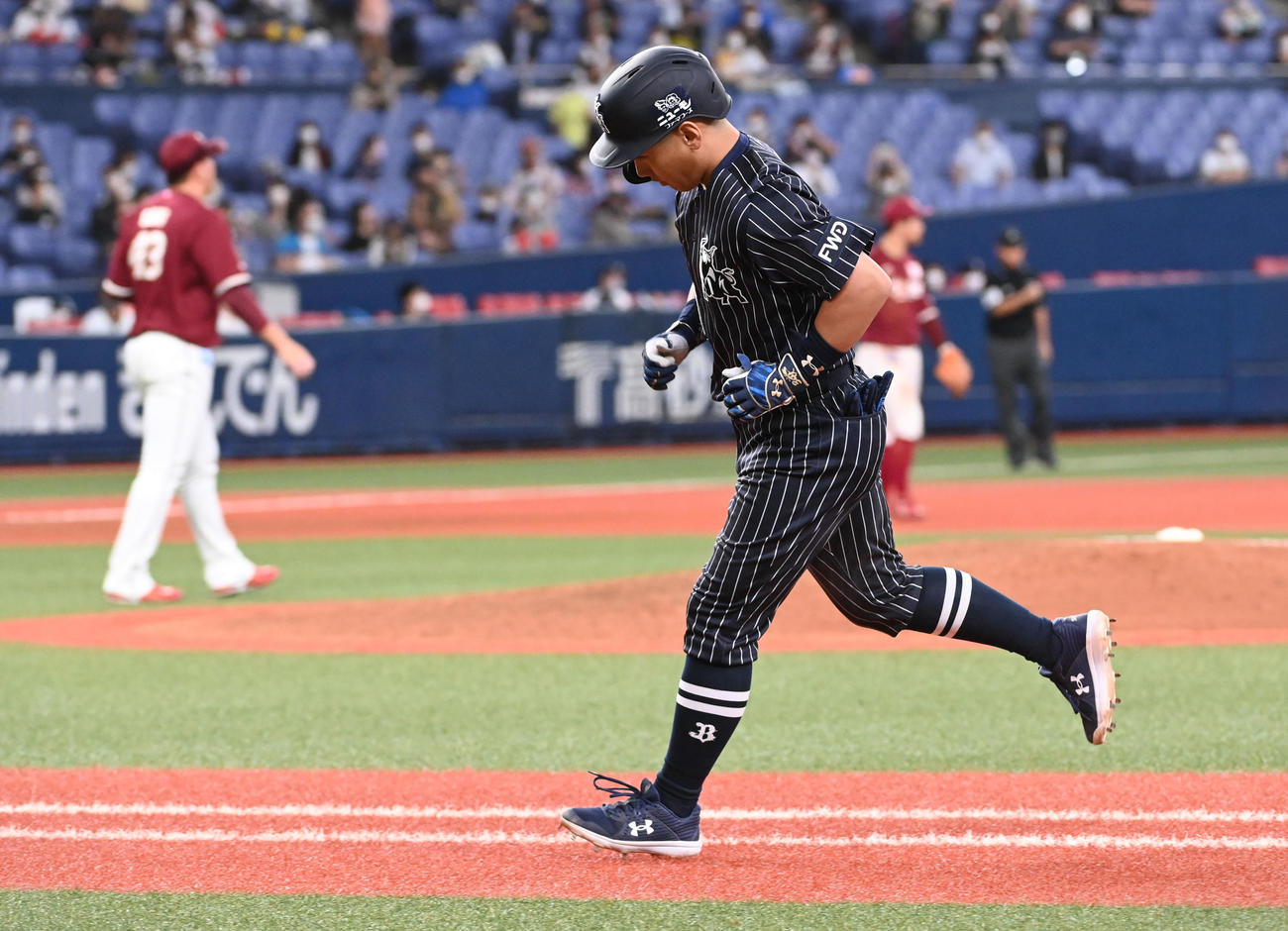 オリックス対楽天　9回裏オリックス1死一塁、代打吉田正は左飛に倒れる（撮影・前岡正明）