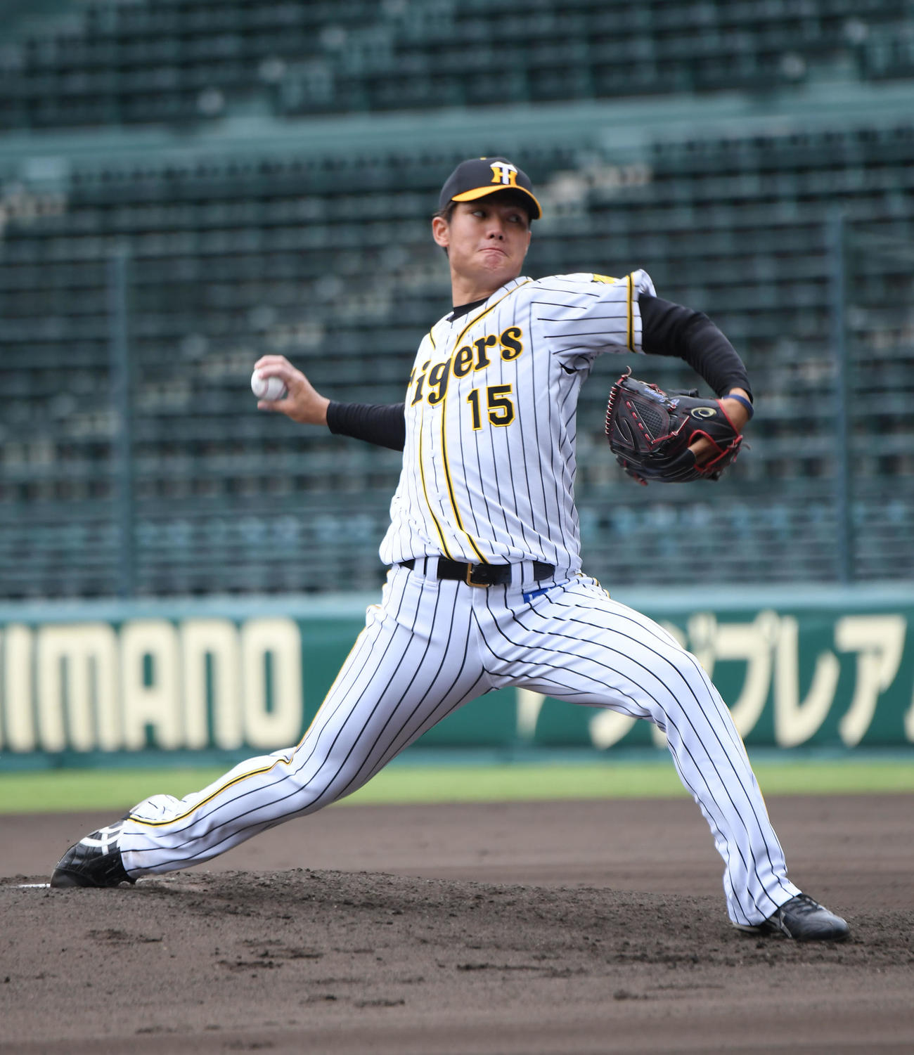 阪神対オリックス　阪神対オリックス　阪神先発の西（撮影・滝沢美穂子）