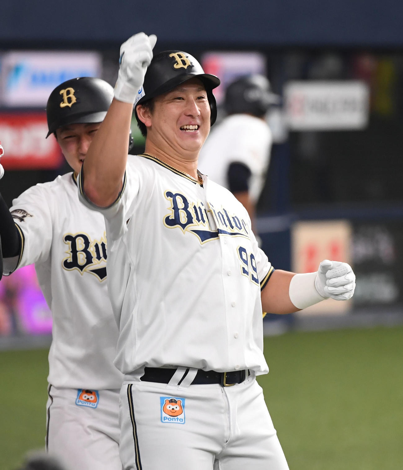 オリックス杉本は本塁打を放ち昇天ポーズ（2021年9月24日撮影）