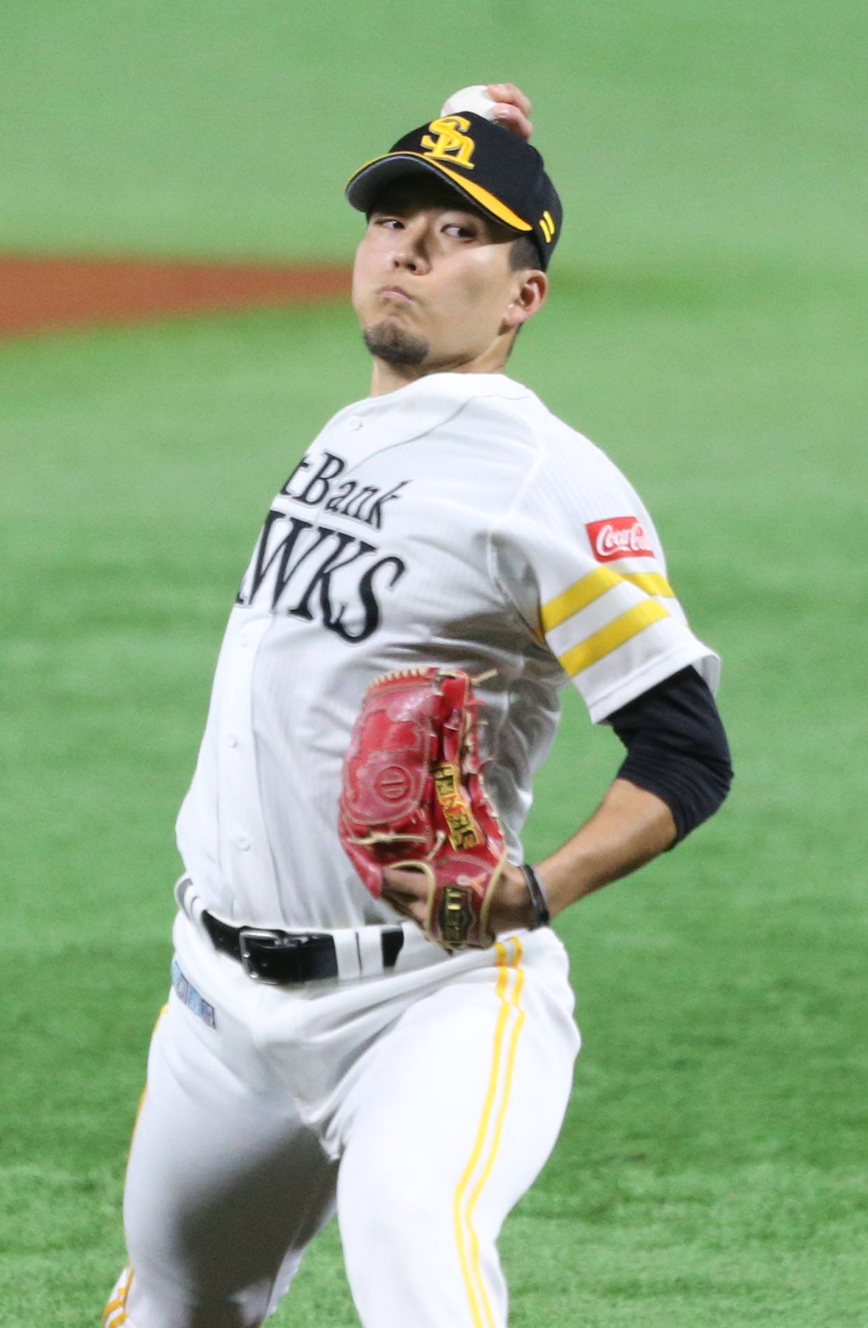 ソフトバンク対西武　ソフトバンク先発千賀滉大（撮影・屋方直哉）
