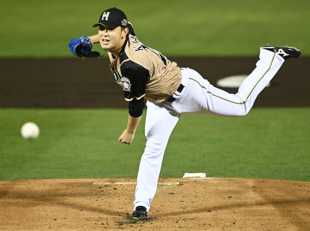 楽天対日本ハム　力投する日本ハム先発の河野（撮影・山崎安昭）