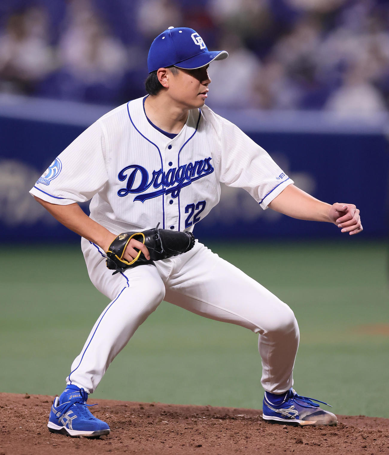 中日対巨人　中日先発の大野（撮影・足立雅史）