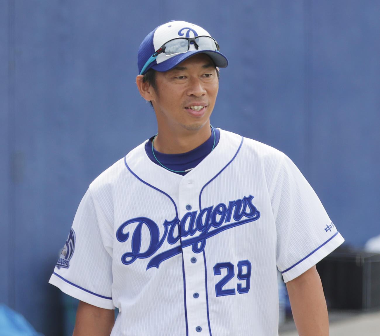 ナゴヤ球場で練習を行う中日山井（撮影・清水貴仁）