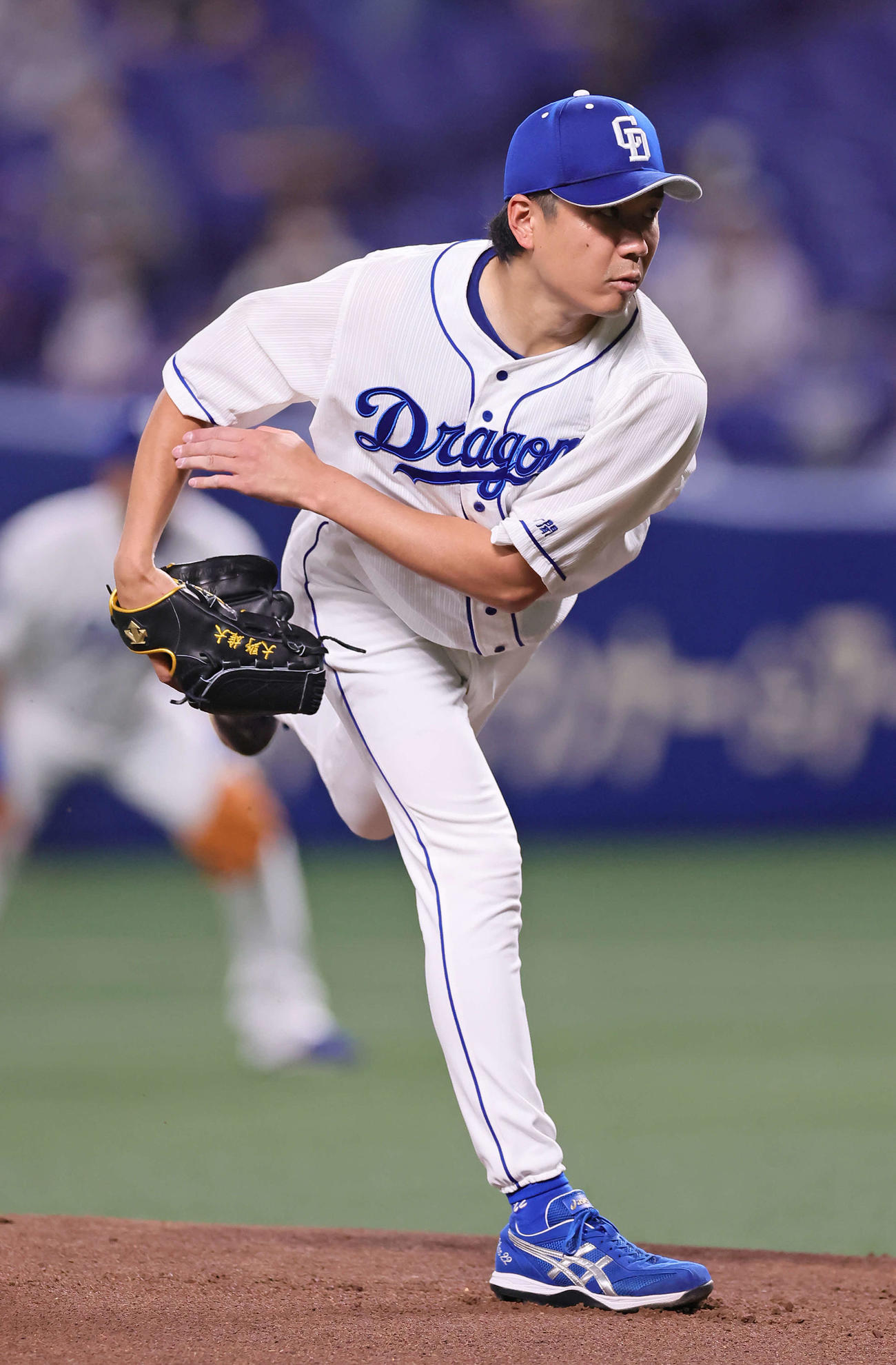 中日対巨人　中日先発の大野（撮影・足立雅史）