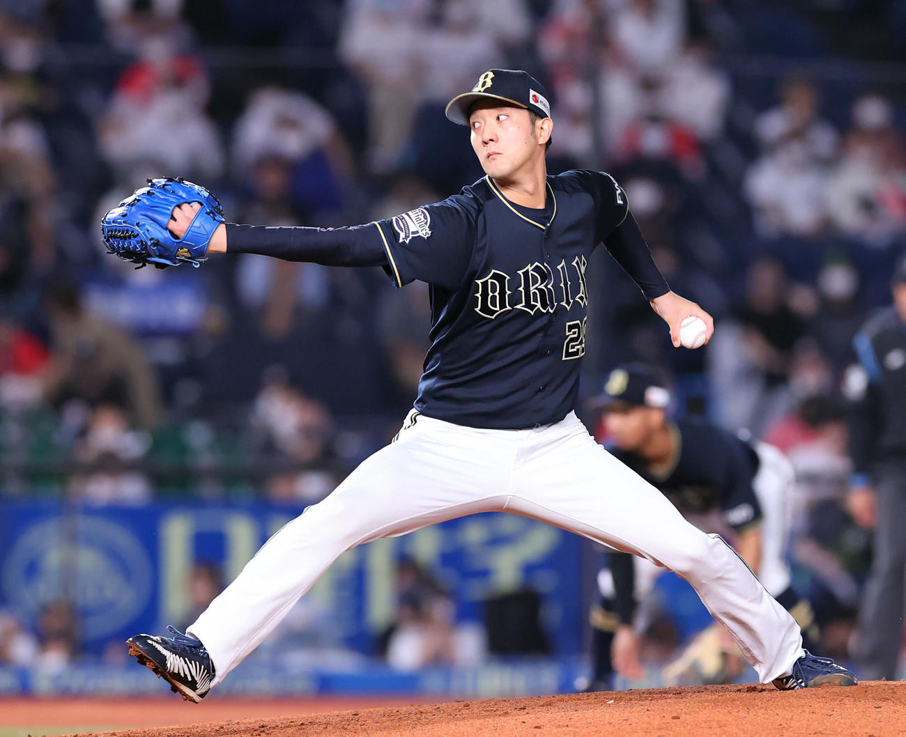 ロッテ対オリックス　力投するオリックス先発の田嶋（撮影・垰建太）
