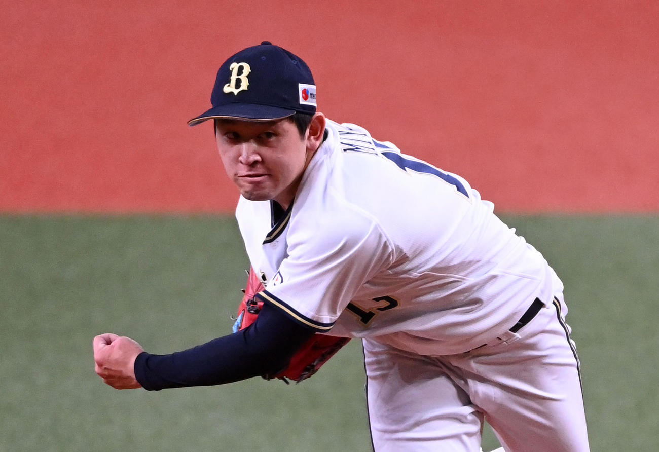 オリックス対ソフトバンク　オリックス先発の宮城（撮影・前岡正明）