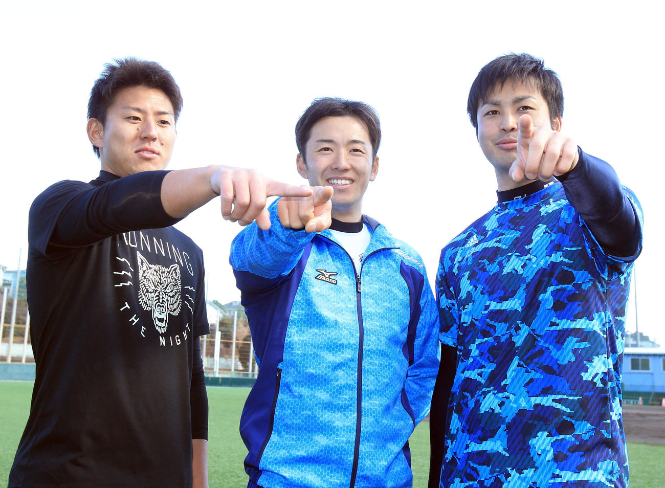 早大同期トリオ、左から福井、斎藤、大石（2014年1月13日撮影）
