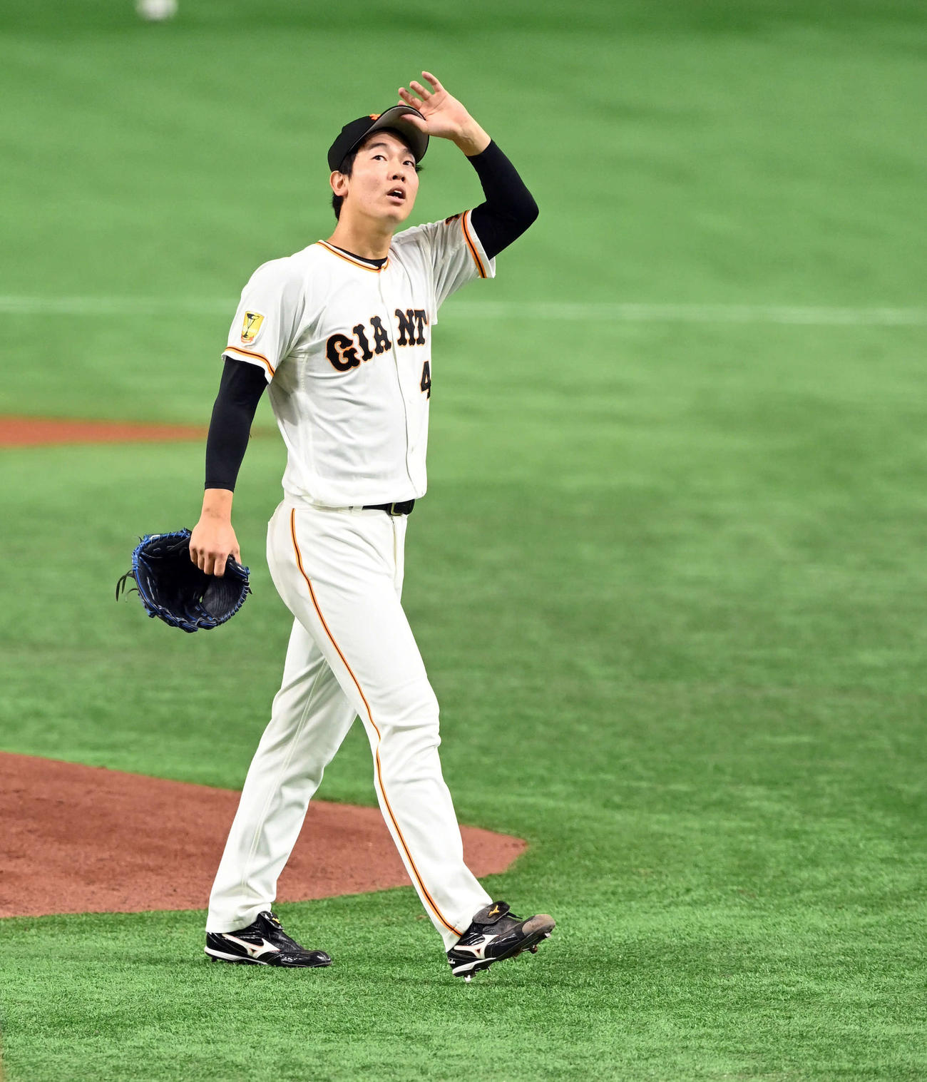 巨人対DeNA　初回を無失点に抑えた巨人先発の畠（撮影・たえ見朱実）