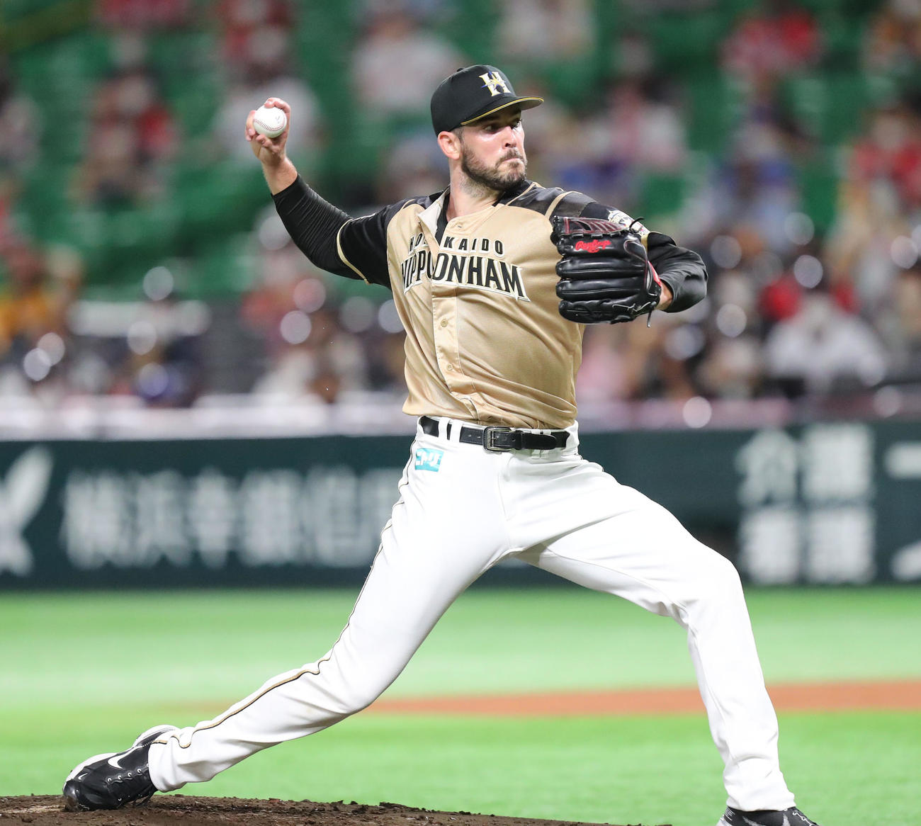 ソフトバンク対日本ハム　先発・バーヘイゲン（撮影・梅根麻紀）