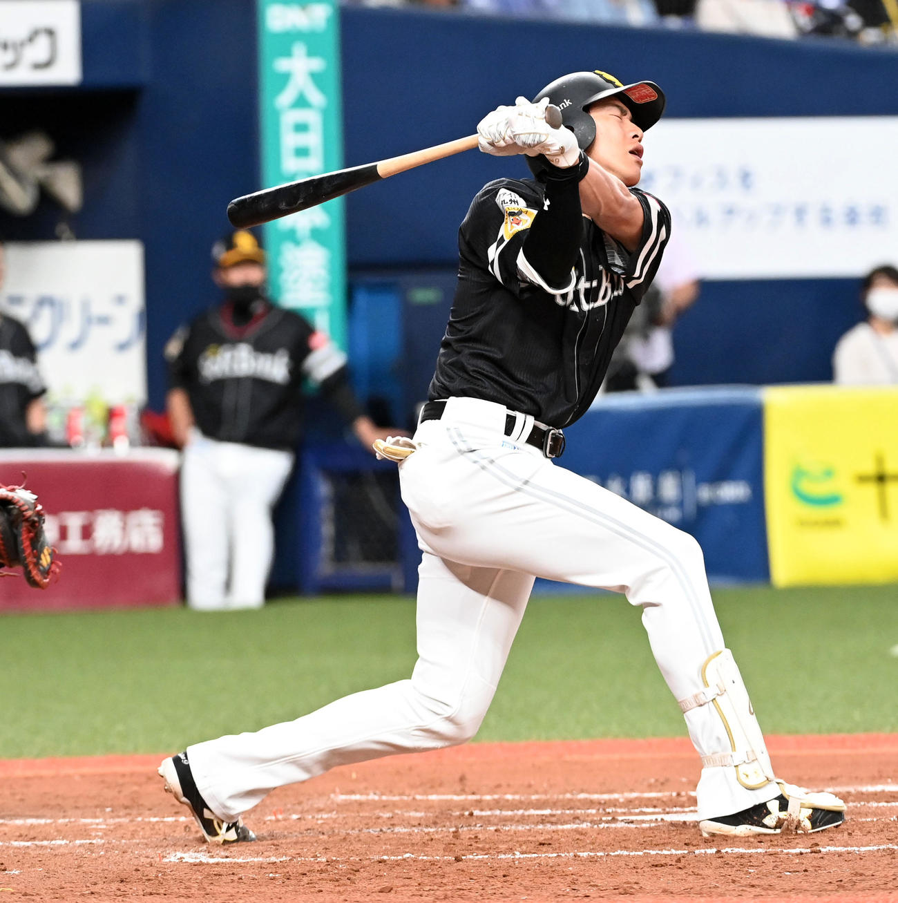 オリックス対ソフトバンク　4回表ソフトバンク1死三塁、柳田は空振りの三振に倒れる（撮影・前岡正明）