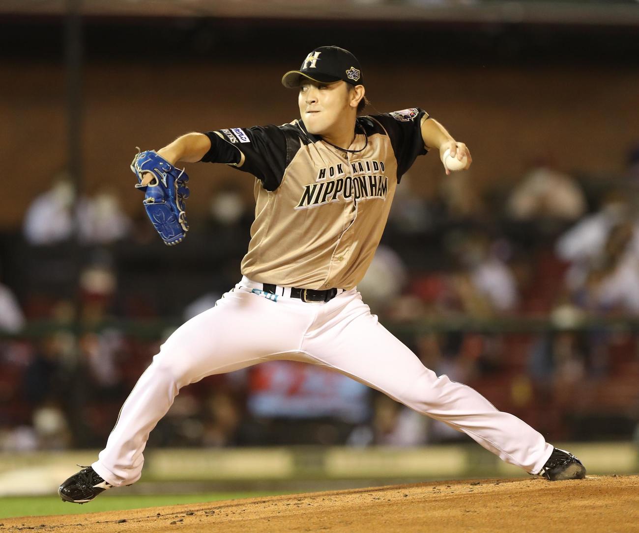 日本ハム河野竜生（2021年9月28日撮影）