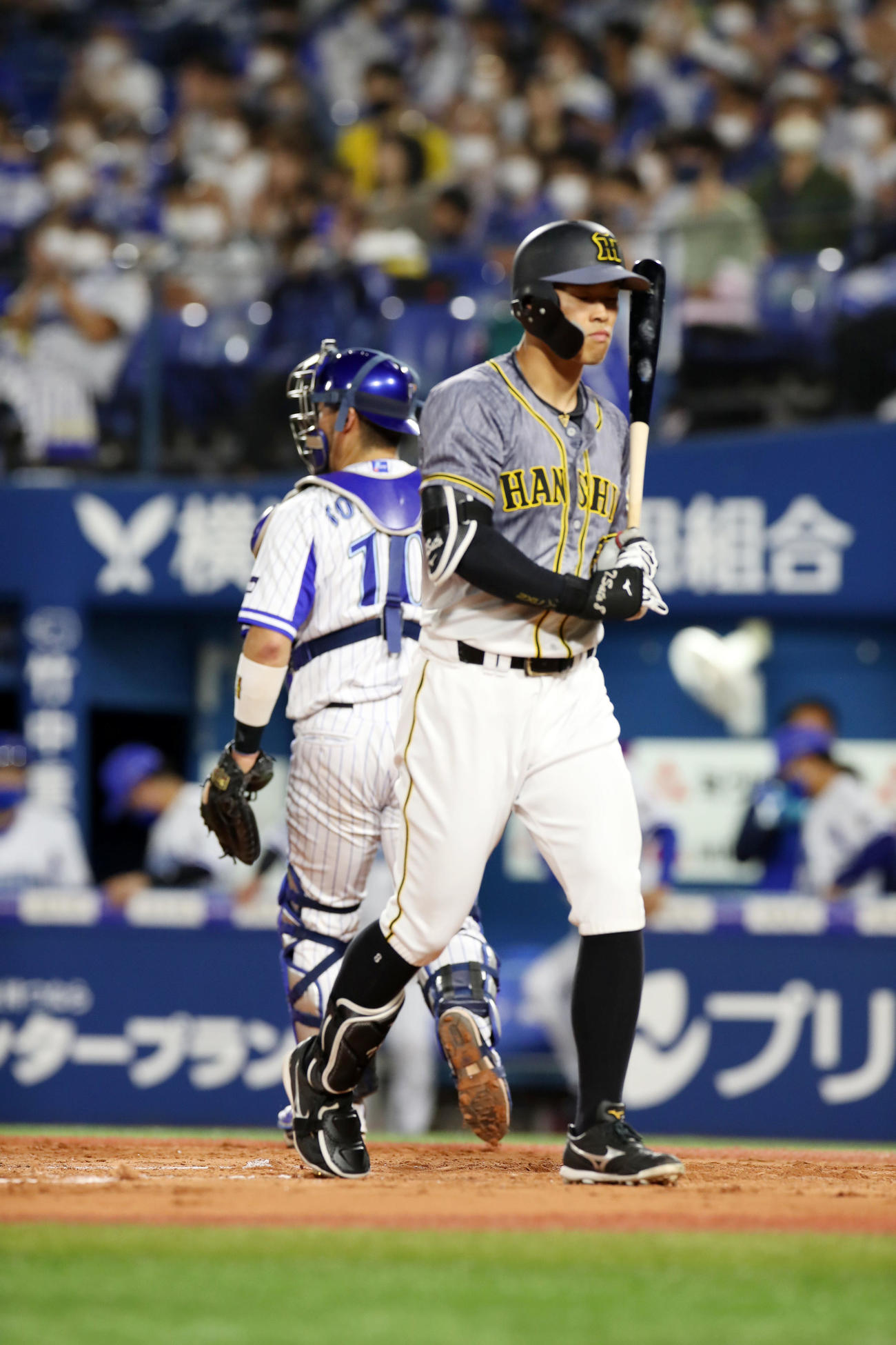 DeNA対阪神　2回表阪神1死、佐藤輝は見逃し三振に倒れる（撮影・加藤哉）