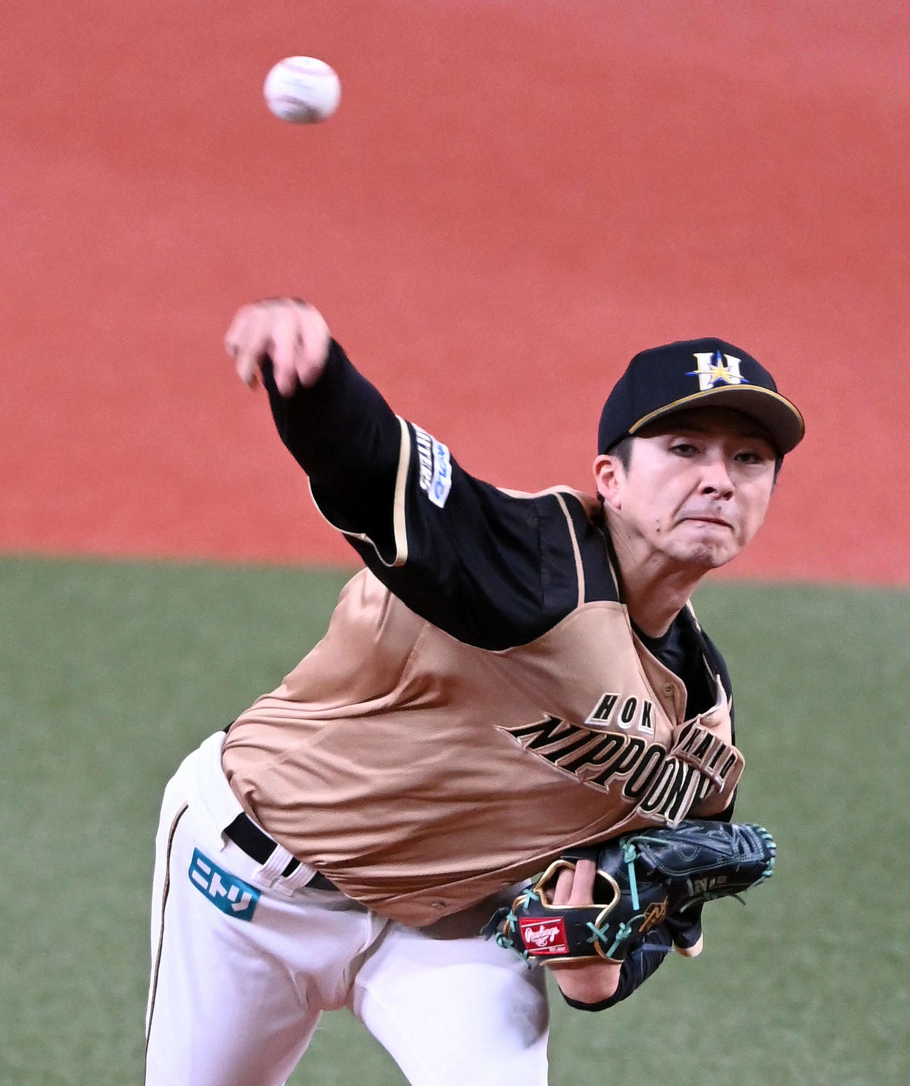 オリックス対日本ハム　日本ハム先発の上沢（撮影・前岡正明）