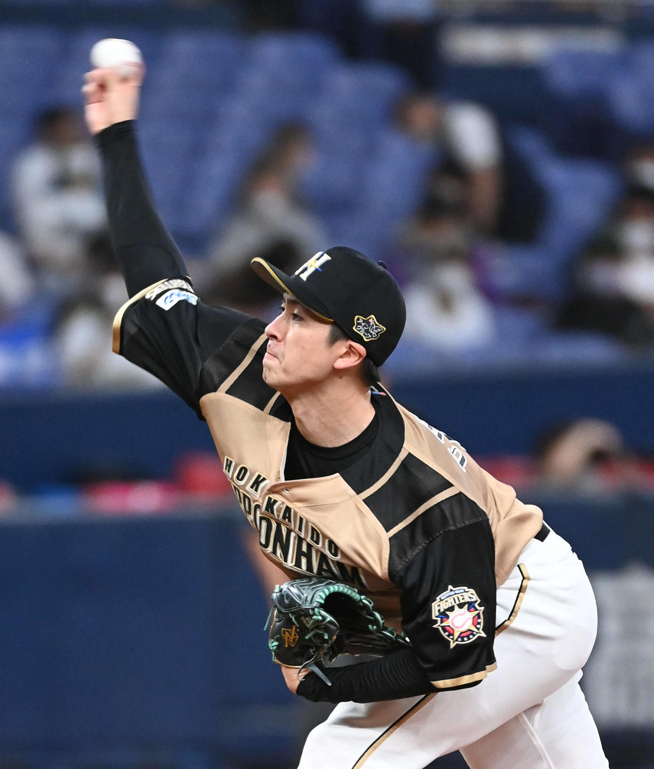 オリックス対日本ハム　好投する日本ハム先発の上沢（撮影・前岡正明）