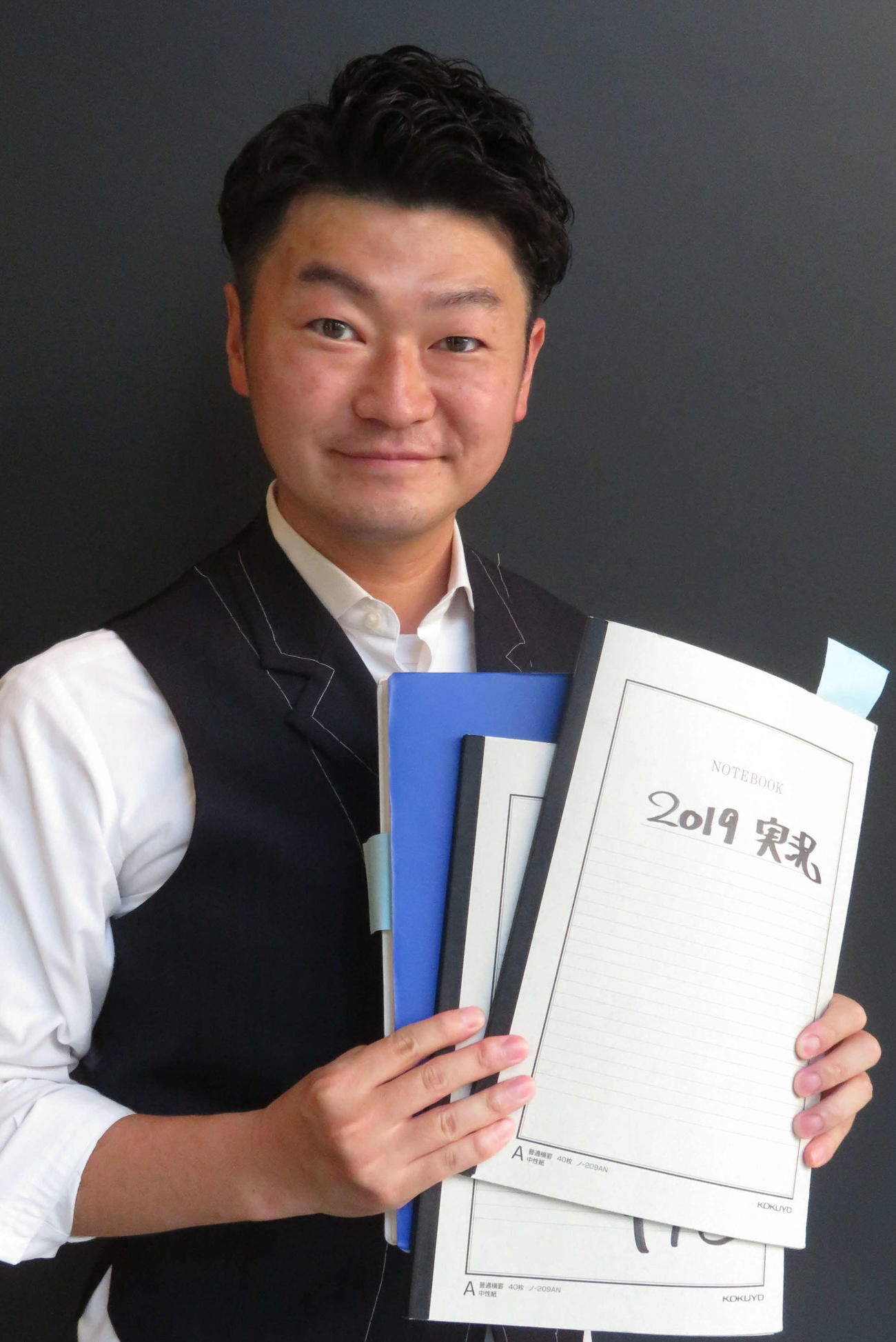 大谷翔平と佐々木朗希の実況をした元岩手朝日テレビアナウンサーの中尾考作氏（撮影・金子真仁）